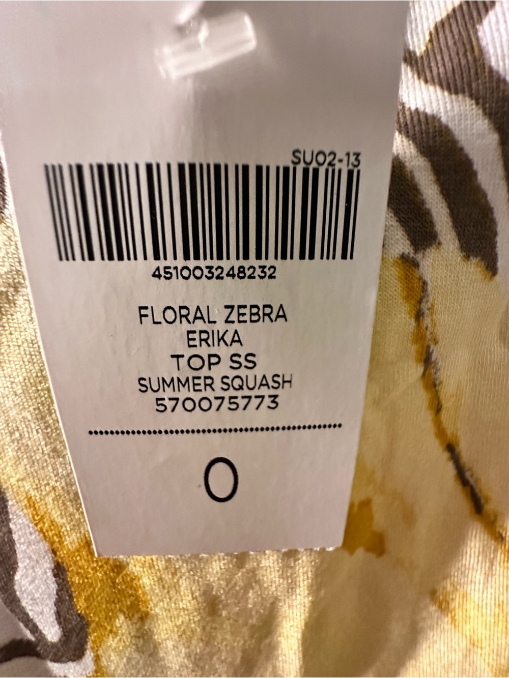 Chicos Zebra-Print Shell Top with Yellow Floral Accent - Picture 2 of 6